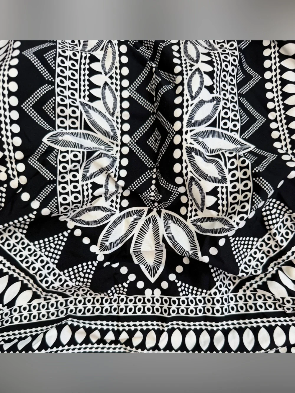 Jantzen Black & White Geometric Tank One-Piece Swimsuit